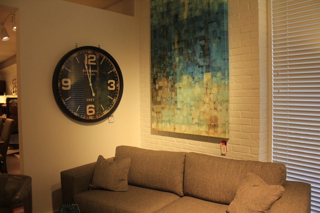 Round, vintage black wall clock