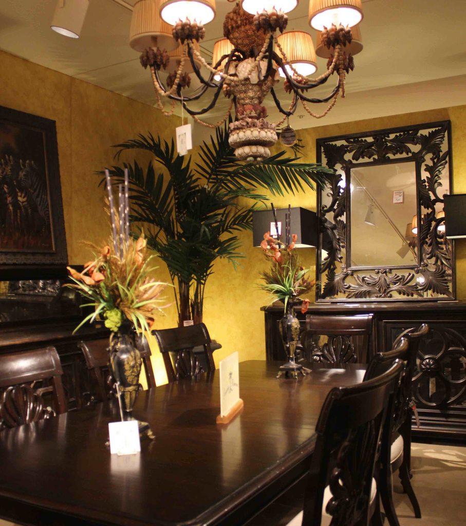 Elegant dark wood dining room set