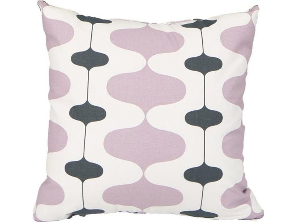 Throw pillow with lavender and gray print