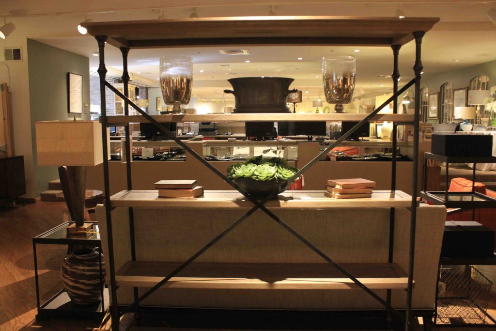 metal and wood shelf