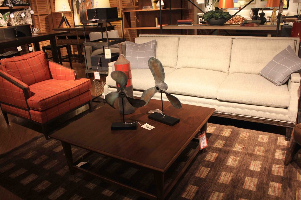 striped living room set