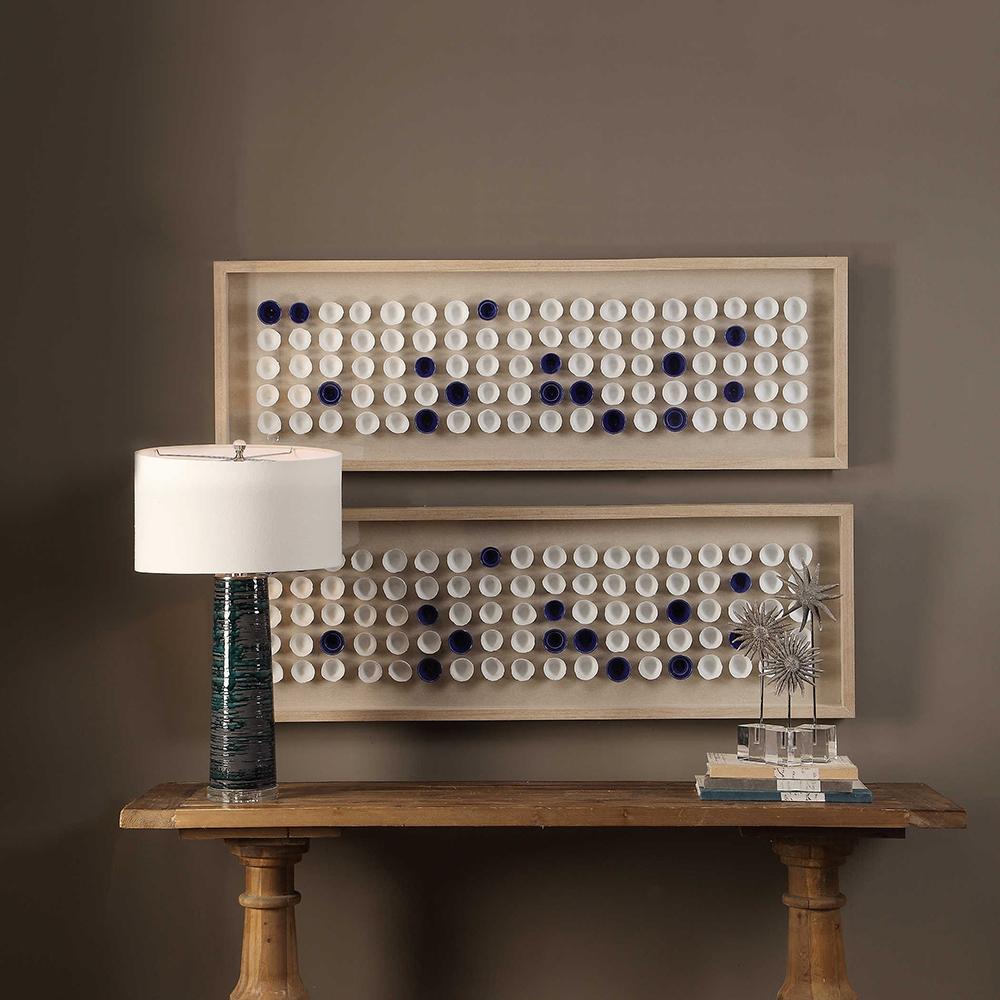 Horizontal wall art with artisanal design elements for craft month