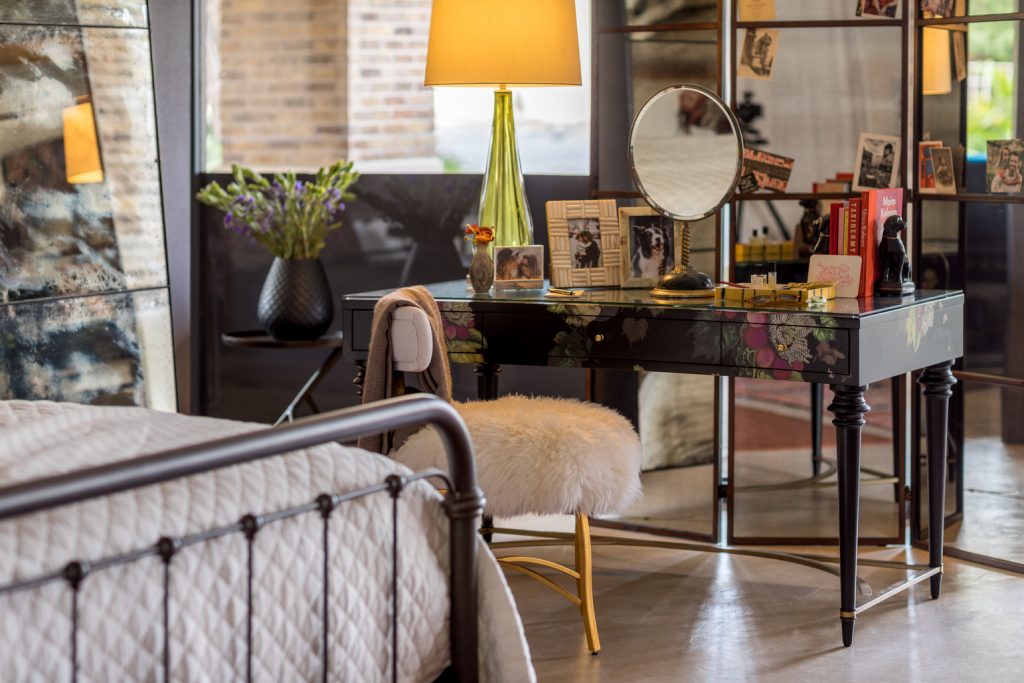 florals on a chic desk